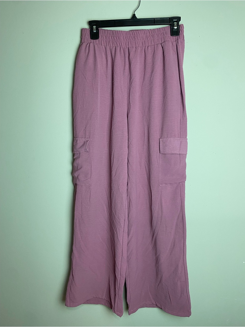Ci Sono Mauve Cargo Wide-Leg Joggers